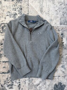 Vineyard Vines Men’s Light Gray Half-Zip Sweater